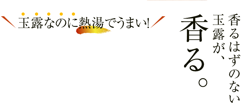 玉露なのに熱湯でうまい!香るはずのない玉露が、香る。