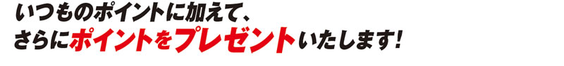 いつものポイントに加えて、さらにポイントをプレゼントいたします。