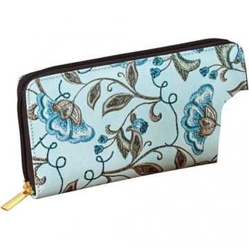 花柄長財布（ブルー）|宇治田原製茶場ネットショップ