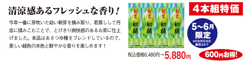 4本組特価 税込価格6,480円→5,880円 600円お得! 5~6月限定※6月26日当社着信分まで