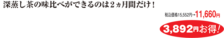 深蒸し茶の味比べができるのは2ヵ月間だけ!