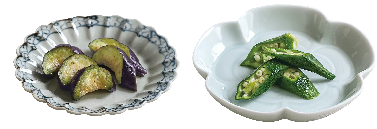なすとオクラのぬか漬けの画像